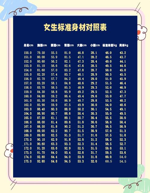 空乘艺考身材比例对照表