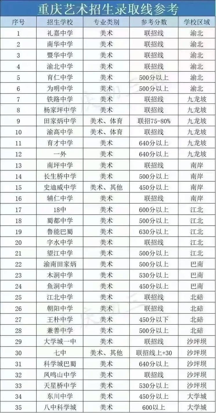 美术生要求文化高分学校