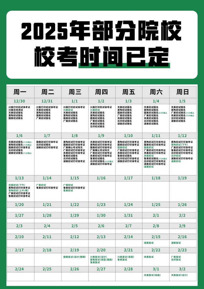 2025年美术校考时间