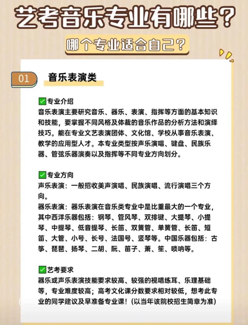 音乐中专学校有哪些专业