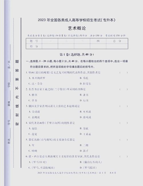 福建省专升本美术考题