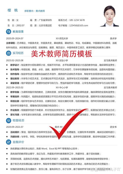 美术培训专业个人简历