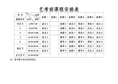 音乐艺考培训班课程表