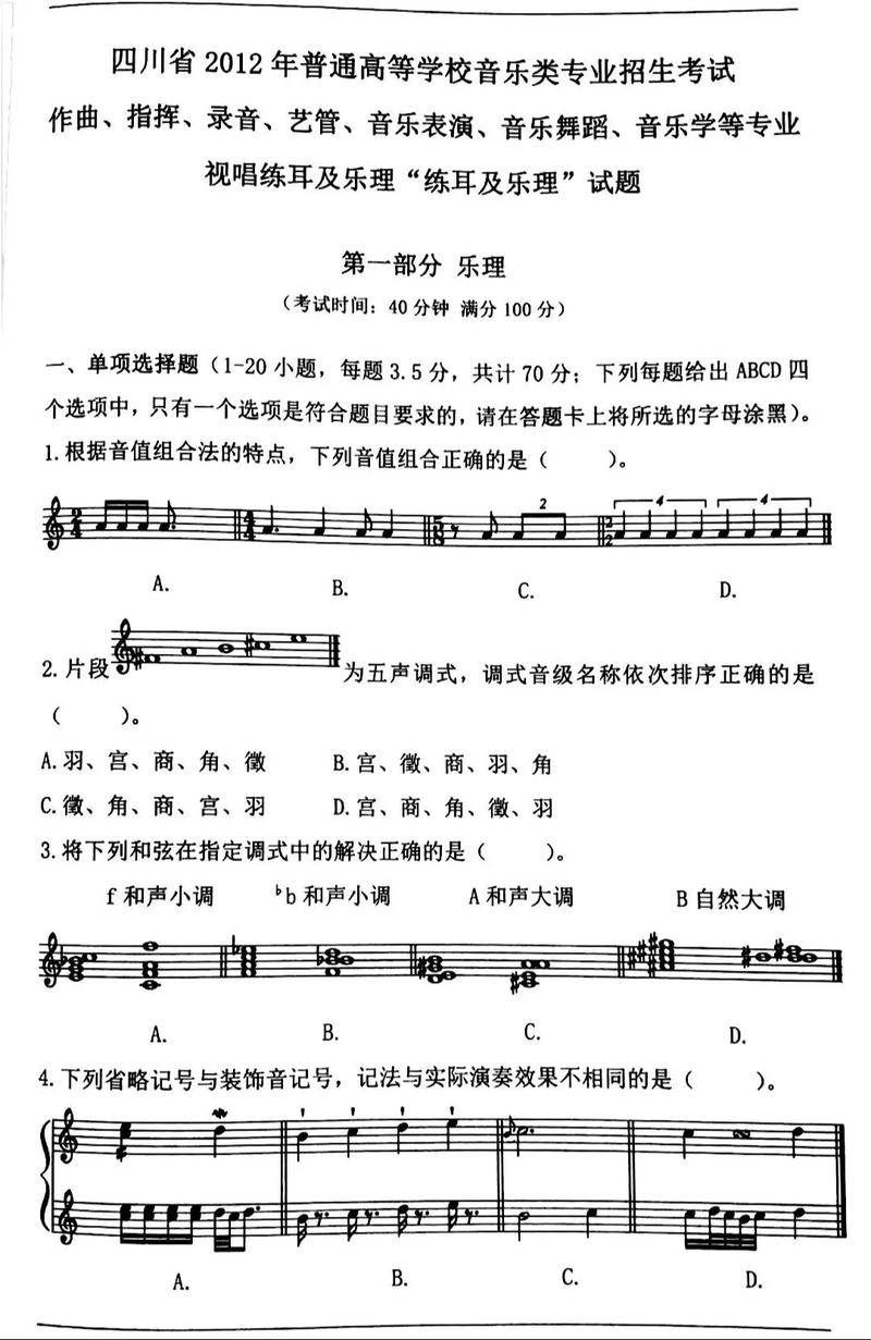 四川音乐学院毕业考试