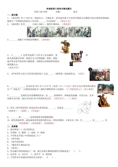 历年美术鉴赏试卷真题